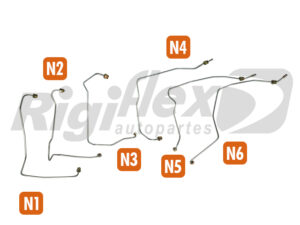 JUEGO DE CAÑOS INYECTORES MODELO FORD VOLKSWAGEN 1416/14170/13170/17220/2420 MOTOR CUMMINS 6 BTAA 5.9 ROTATIVA
