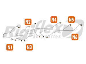 RIGIFLEX - CU 1 - JUEGO DE CAÑOS INYECTORES MODELO FORD CARGO 1730-OA 105 MOTOR CUMMINS BOMBA 6 CTA 8.3 L