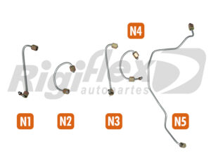 RIGIFLEX - CU 7 - JUEGO DE CAÑOS INYECTORES MODELO CUMMINS 170 CV - 4 CILINDROS + LA RAMPA